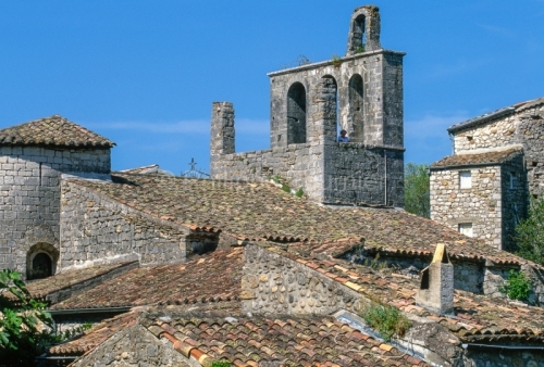 075403_ARDECHE BALAZUC PLUS BEAU VILLAGE DE FRANCE VUE CLOCHER E